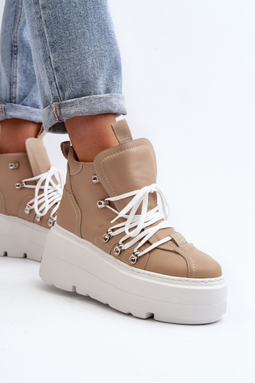 Zazoo 3416 Haut Feminin Turnschuhe Beige