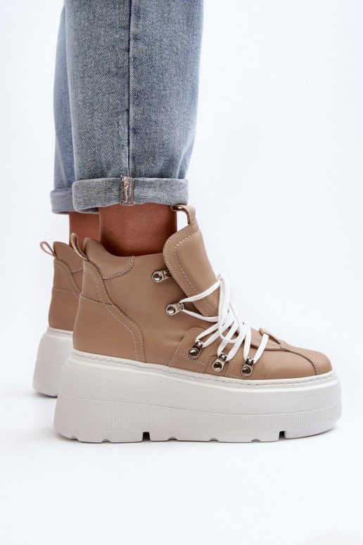 Zazoo 3416 Haut Feminin Turnschuhe Beige