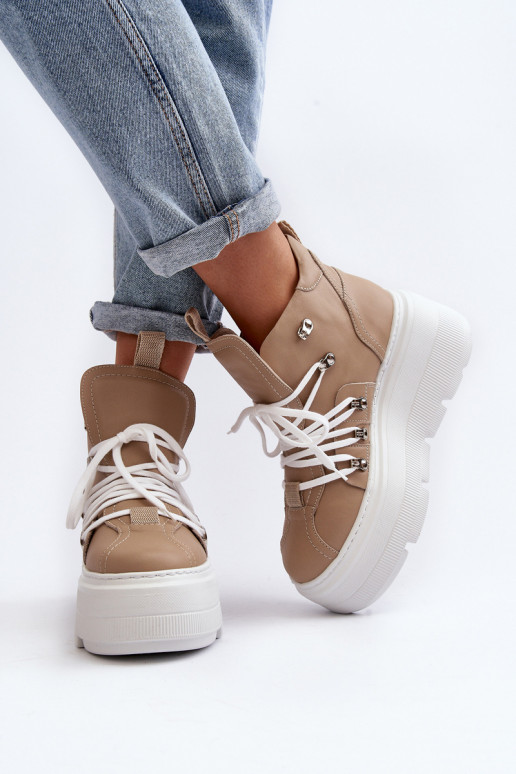 Zazoo 3416 Haut Feminin Turnschuhe Beige