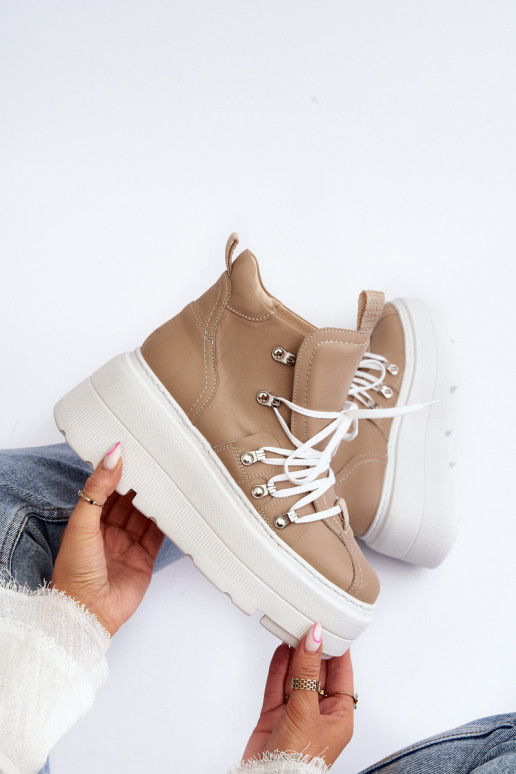 Zazoo 3416 Haut Feminin Turnschuhe Beige