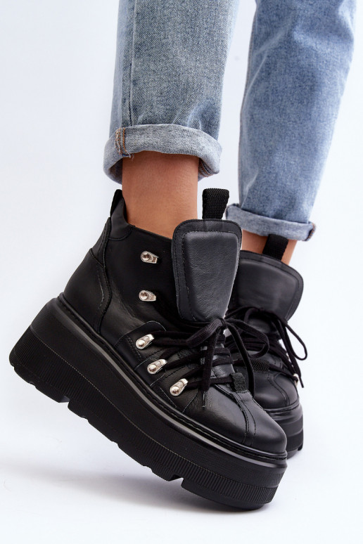 Zazoo 3416 Haut Feminin Turnschuhe schZuarze Farbe