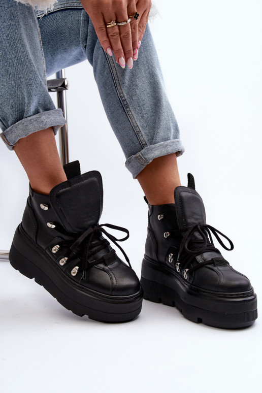 Zazoo 3416 Haut Feminin Turnschuhe schZuarze Farbe