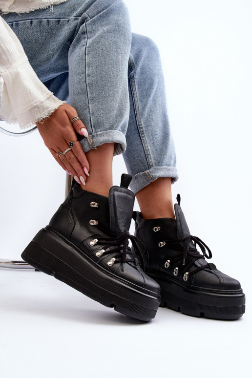 Zazoo 3416 Haut Feminin Turnschuhe schZuarze Farbe