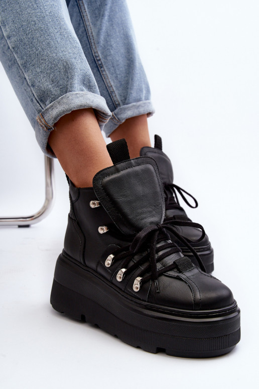 Zazoo 3416 Haut Feminin Turnschuhe schZuarze Farbe