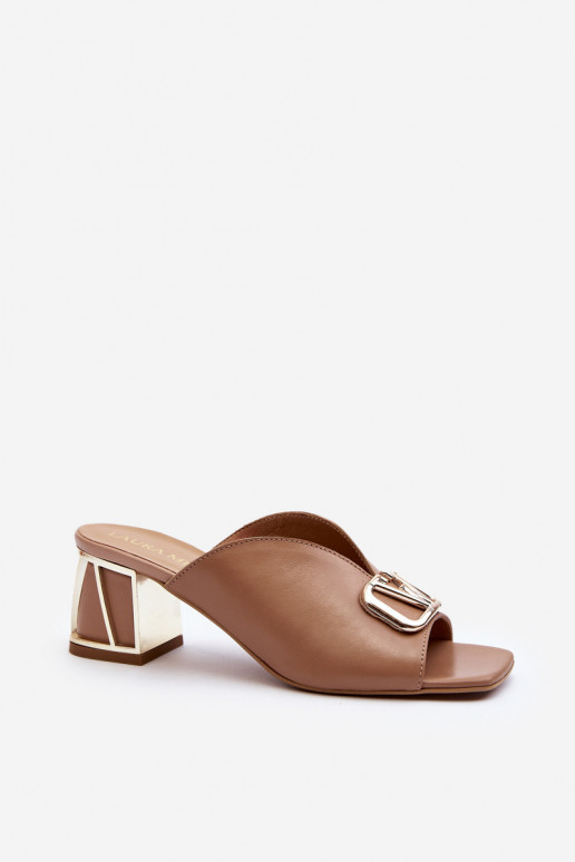 Eleganter Stil Damenhausschuhe mit Absätzen Laura Messi 2771 Beige Eleganter Stil Damenhausschuhe mit Absätzen Laura Messi 2771 Beige