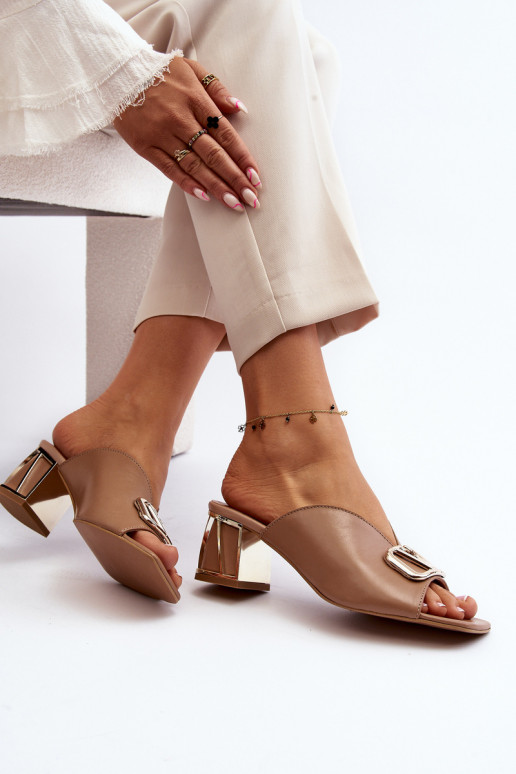 Eleganter Stil Damenhausschuhe mit Absätzen Laura Messi 2771 Beige Eleganter Stil Damenhausschuhe mit Absätzen Laura Messi 2771 Beige