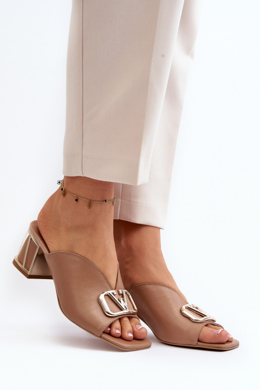 Eleganter Stil Damenhausschuhe mit Absätzen Laura Messi 2771 Beige Eleganter Stil Damenhausschuhe mit Absätzen Laura Messi 2771 Beige