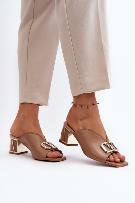 Eleganter Stil Damenhausschuhe mit Absätzen Laura Messi 2771 Beige Eleganter Stil Damenhausschuhe mit Absätzen Laura Messi 2771 Beige