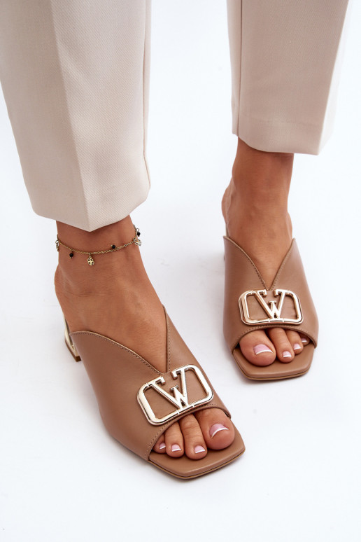 Eleganter Stil Damenhausschuhe mit Absätzen Laura Messi 2771 Beige Eleganter Stil Damenhausschuhe mit Absätzen Laura Messi 2771 Beige
