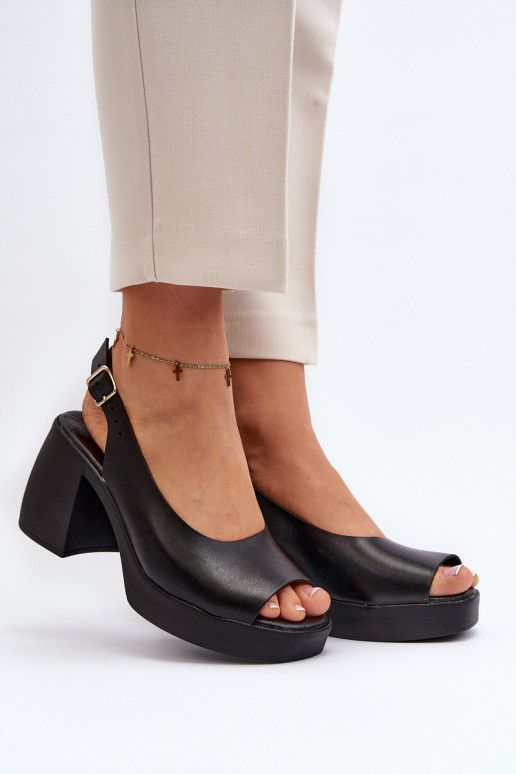 Zazoo 40376 Damensandalen Auf massiven Absätzen schZuarze Farbe