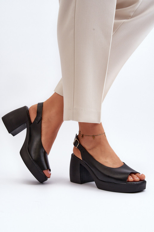 Zazoo 40376 Damensandalen Auf massiven Absätzen schZuarze Farbe