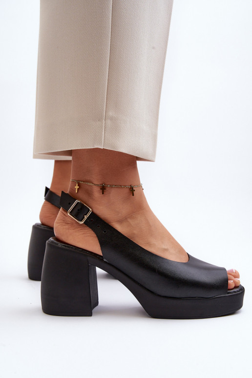 Zazoo 40376 Damensandalen Auf massiven Absätzen schZuarze Farbe