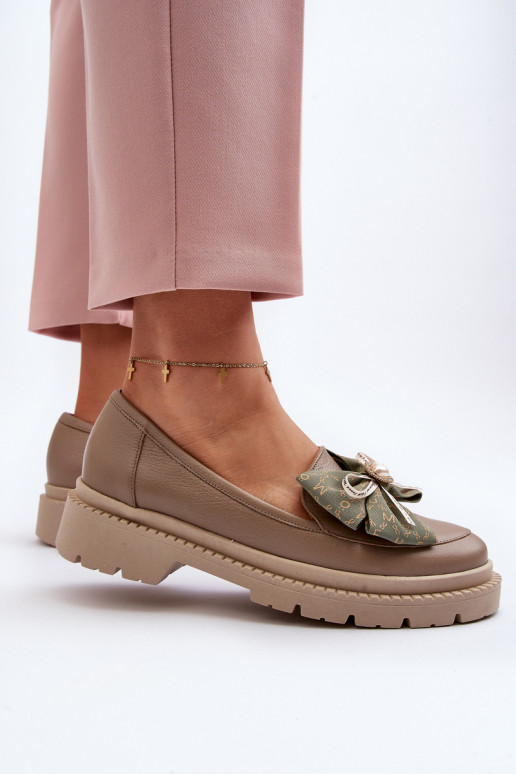 Feminin Haut Mokassins mit Bändern Laura Messi 2787 Beige Feminin Haut Mokassins mit Bändern Laura Messi 2787 Beige