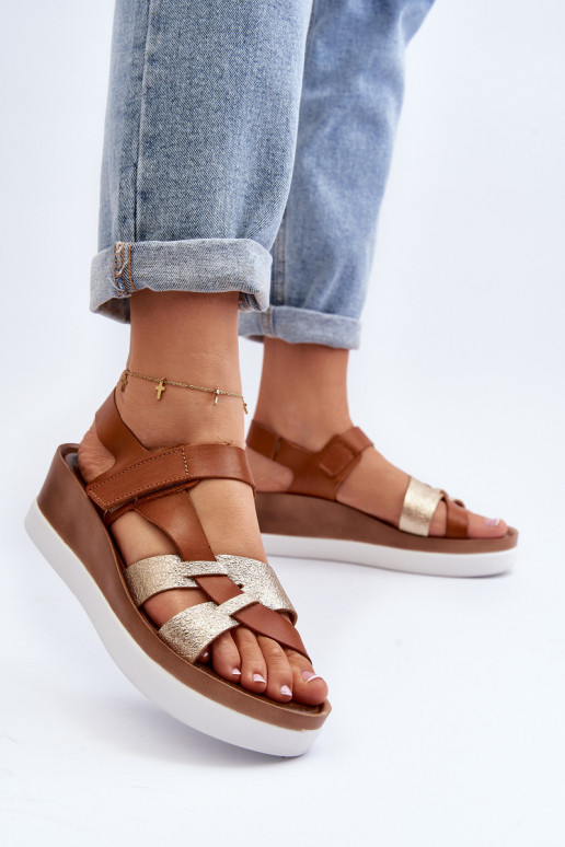 Zazoo 40397 Feminin Damensandalen mit einer Plattform braune Farbe Zazoo 40397 Feminin Damensandalen mit einer Plattform braune Farbe