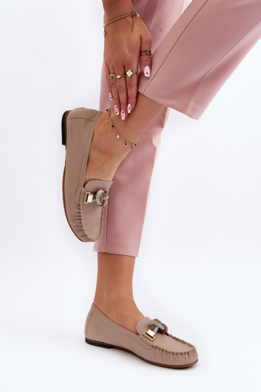 Haut Mokassins für Damen mit Ornamenten Laura Messi 2761 Beige Haut Mokassins für Damen mit Ornamenten Laura Messi 2761 Beige