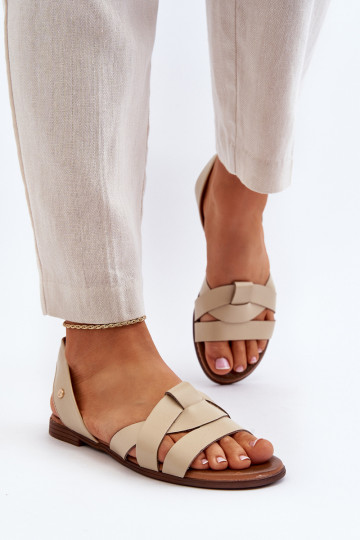 Zazoo 40185 bequeme Leder Clogs in Sandfarbe
