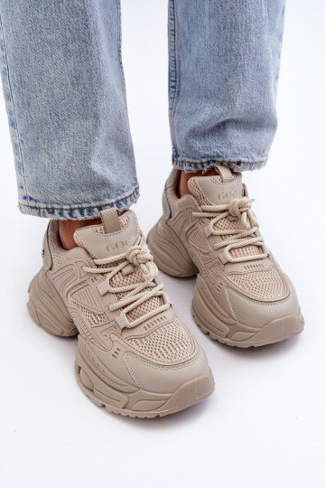 Sneakers mit modischen massiven Sohlen GOE NN2N4046 in Sandfarbe 2