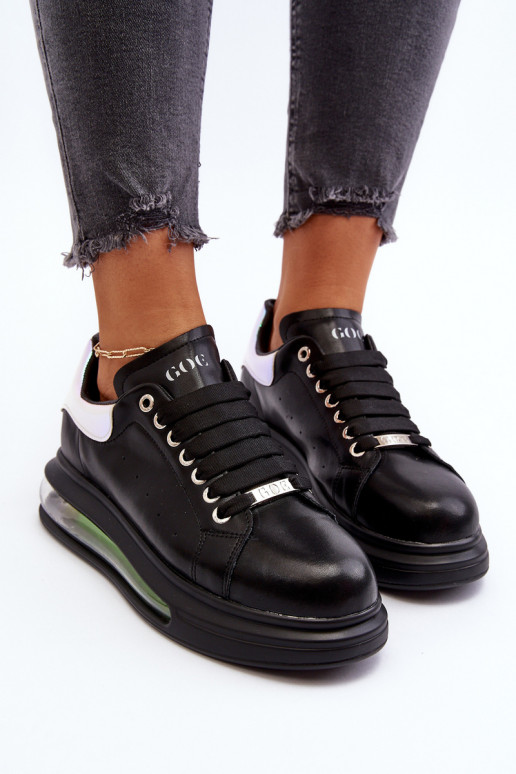 Sneakers Stilvollllschuhe Feminin Haut GOE NN2N4030 schZuarze Farbe