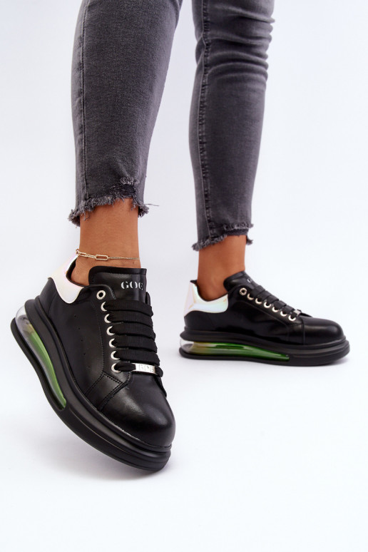 Sneakers Stilvollllschuhe Feminin Haut GOE NN2N4030 schZuarze Farbe