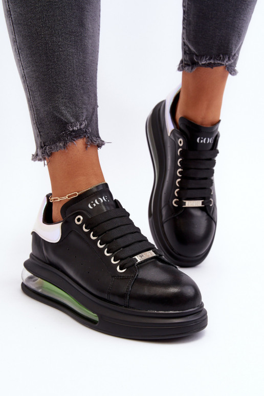 Sneakers Stilvollllschuhe Feminin Haut GOE NN2N4030 schZuarze Farbe