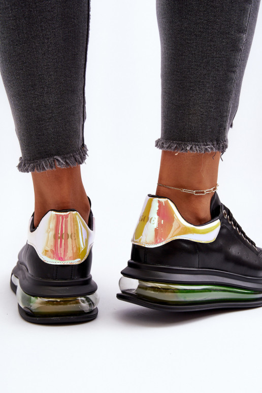 Sneakers Stilvollllschuhe Feminin Haut GOE NN2N4030 schZuarze Farbe