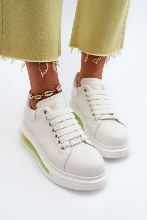 Sneakers Stilvollllschuhe Feminin Haut GOE NN2N4029 Zueiße Farbe