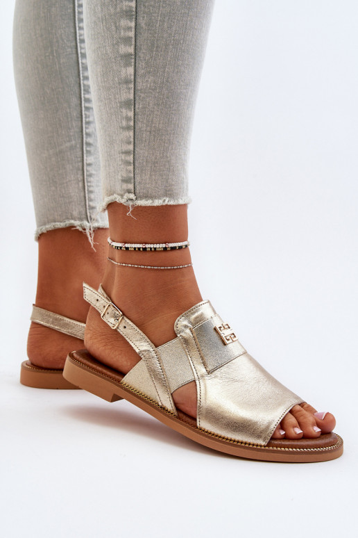 Zazoo 40385 Feminin Damensandalen goldene Farbe