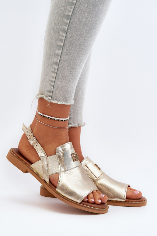 Zazoo 40385 Feminin Damensandalen goldene Farbe