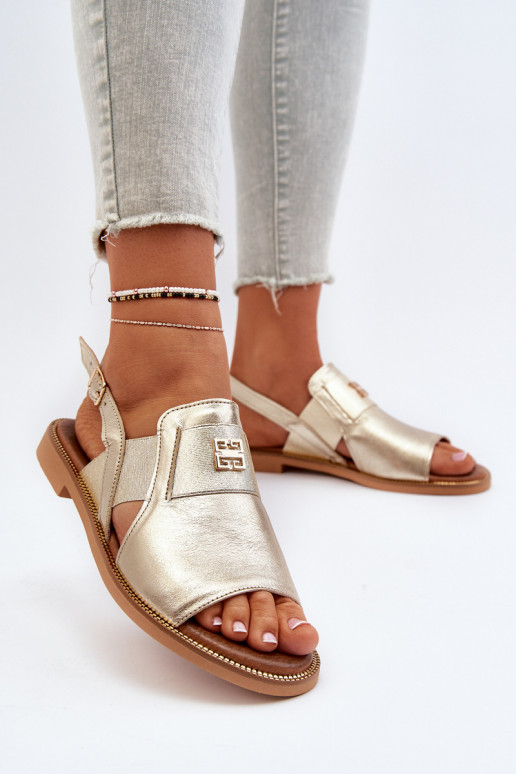 Zazoo 40385 Feminin Damensandalen goldene Farbe