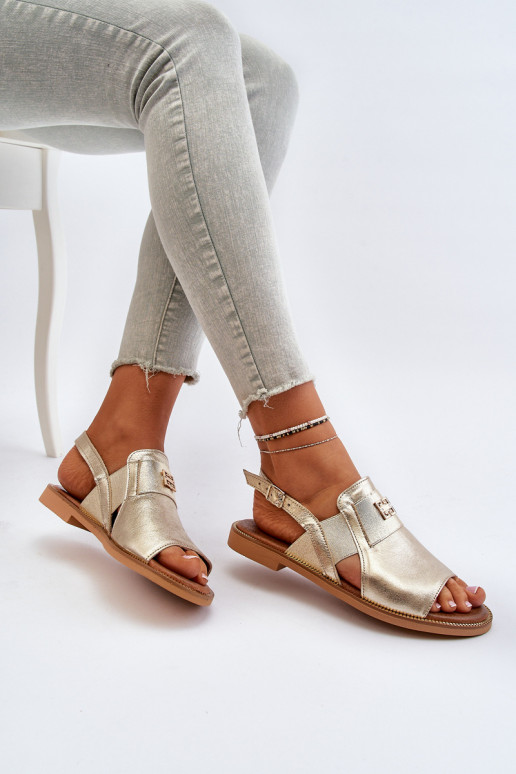 Zazoo 40385 Feminin Damensandalen goldene Farbe