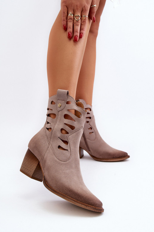 Haut Stiefel Mit Ausschnitten Es mussciejka 06412-04 Beige