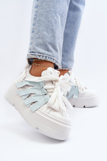 Zazoo 2F-7033 Sportliche Schuhe mit Plattform in Blau 2