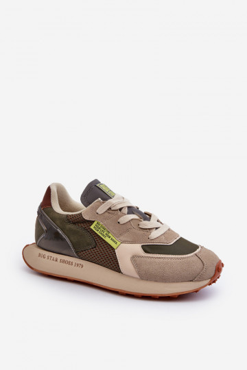 Turnschuhe Sneakers Stilvollllschuhe Männlich Memory Foam System Big Star NN174345 Khaki-Farbe