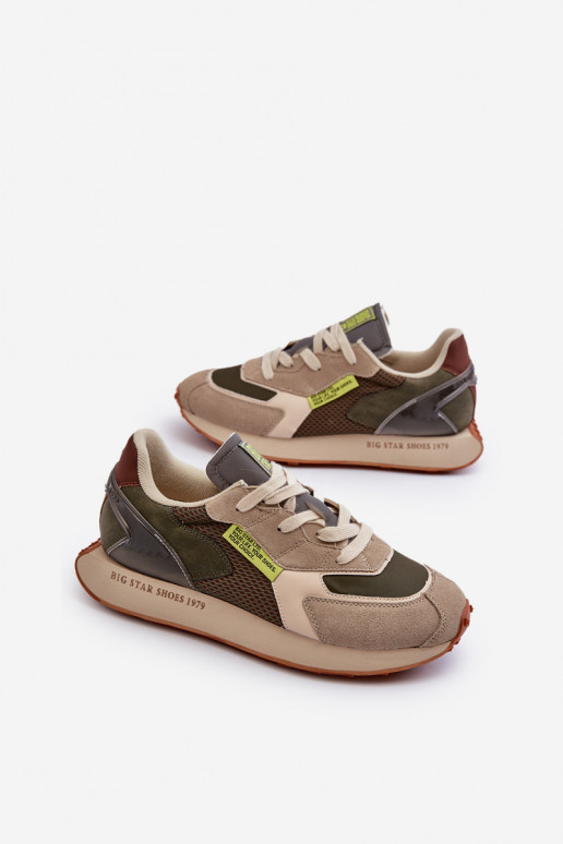 Turnschuhe Sneakers Stilvollllschuhe Männlich Memory Foam System Big Star NN174345 Khaki-Farbe