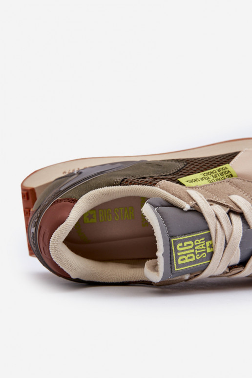Turnschuhe Sneakers Stilvollllschuhe Männlich Memory Foam System Big Star NN174345 Khaki-Farbe