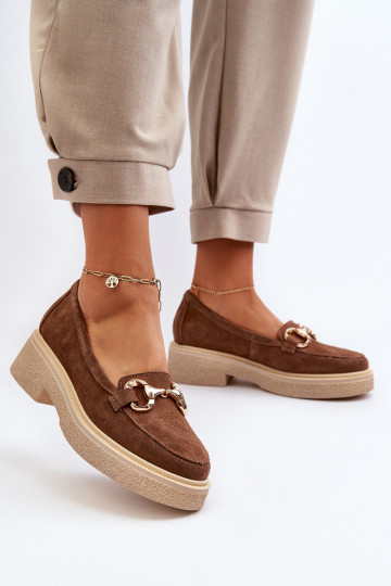 Zazoo 3429 INildledermokassins Feminin mit Ornamenten braune Farbe