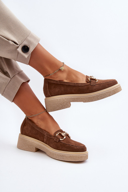 Zazoo 3429 INildledermokassins Feminin mit Ornamenten braune Farbe Zazoo 3429 INildledermokassins Feminin mit Ornamenten braune Farbe