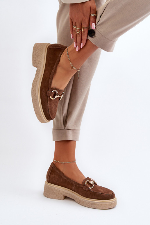 Zazoo 3429 INildledermokassins Feminin mit Ornamenten braune Farbe Zazoo 3429 INildledermokassins Feminin mit Ornamenten braune Farbe