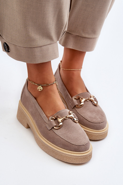 Zazoo 3429 INildledermokassins Feminin mit Ornamenten Cappuccino-Farbe Zazoo 3429 INildledermokassins Feminin mit Ornamenten Cappuccino-Farbe