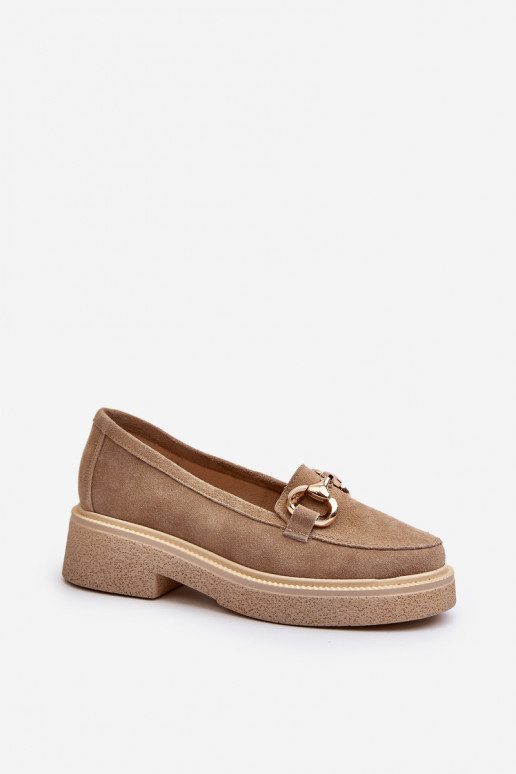 Zazoo 3429 INildledermokassins Feminin mit Ornamenten Beige