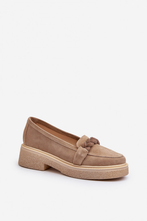 Zazoo 3429/IN Elegante INildledermokassins mit Ornamenten Beige