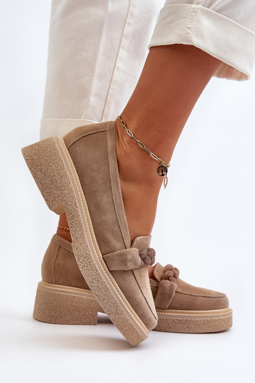 Zazoo 3429/IN Elegante INildledermokassins mit Ornamenten Beige