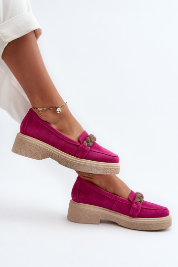 Zazoo 3429/IN Elegante Wildleder Mokassins mit Ornamenten in Rosa 2
