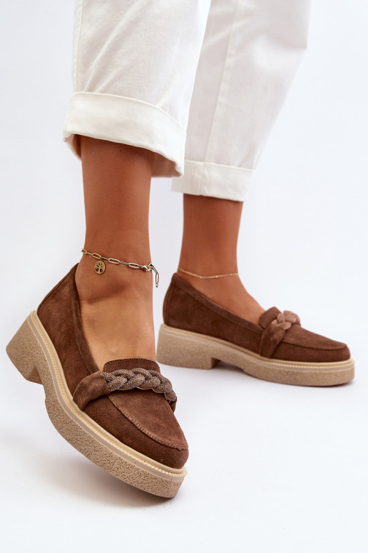 Zazoo 3429/IN Elegante INildledermokassins mit Ornamenten braune Farbe