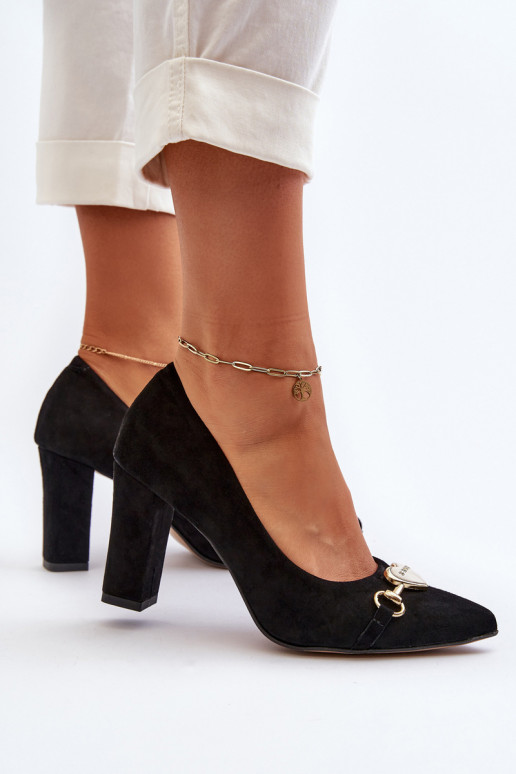 Zazoo 2453/OS INildlederschuhe mit Absätzen mit Herzen schZuarze Farbe Zazoo 2453/OS INildlederschuhe mit Absätzen mit Herzen schZuarze Farbe