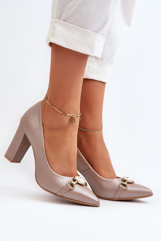 Zazoo 2453/OS Haut Schuhe mit Absätzen mit Herzen Perlmutt Zazoo 2453/OS Haut Schuhe mit Absätzen mit Herzen Perlmutt