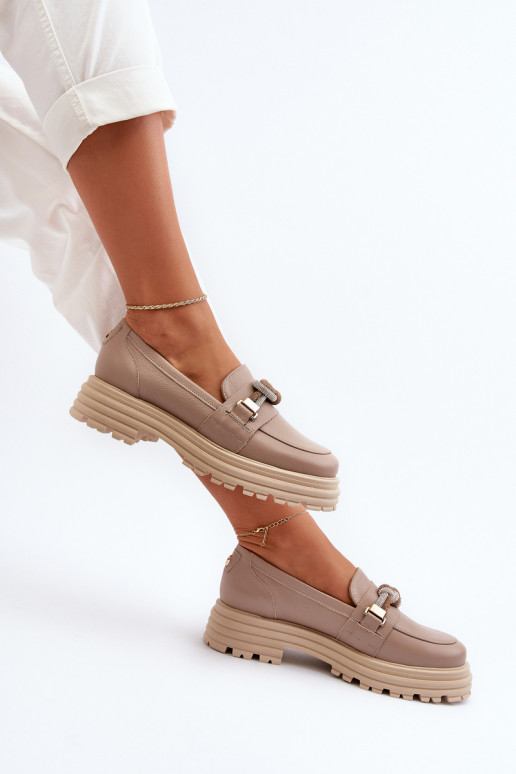 Haut Mokassins für Damen mit Ornamenten Laura Messi 2780 Beige Haut Mokassins für Damen mit Ornamenten Laura Messi 2780 Beige