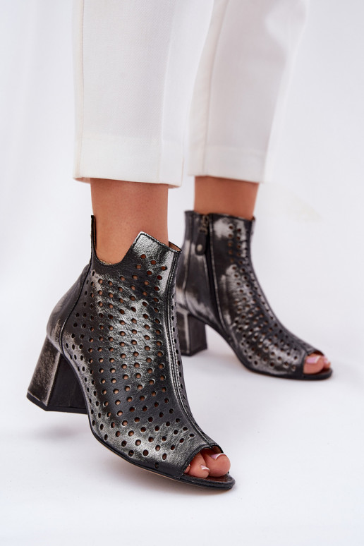 Haut Durchbrochene Stiefel Es mussciejka 05420-01 schZuarze Farbe