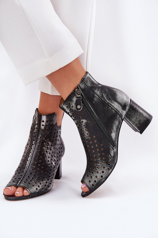 Haut Durchbrochene Stiefel Es mussciejka 05420-01 schZuarze Farbe