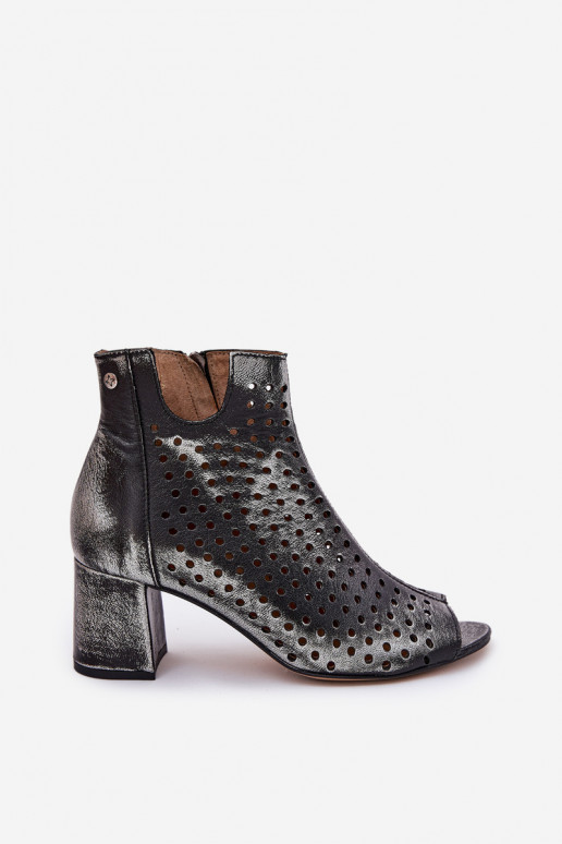 Haut Durchbrochene Stiefel Es mussciejka 05420-01 schZuarze Farbe